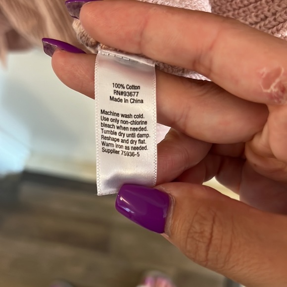 a.n.a. Light Pink V-Neck Ribbon Sweater - Picture 5 of 12